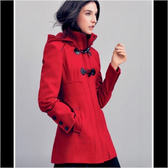 guess red wool coat